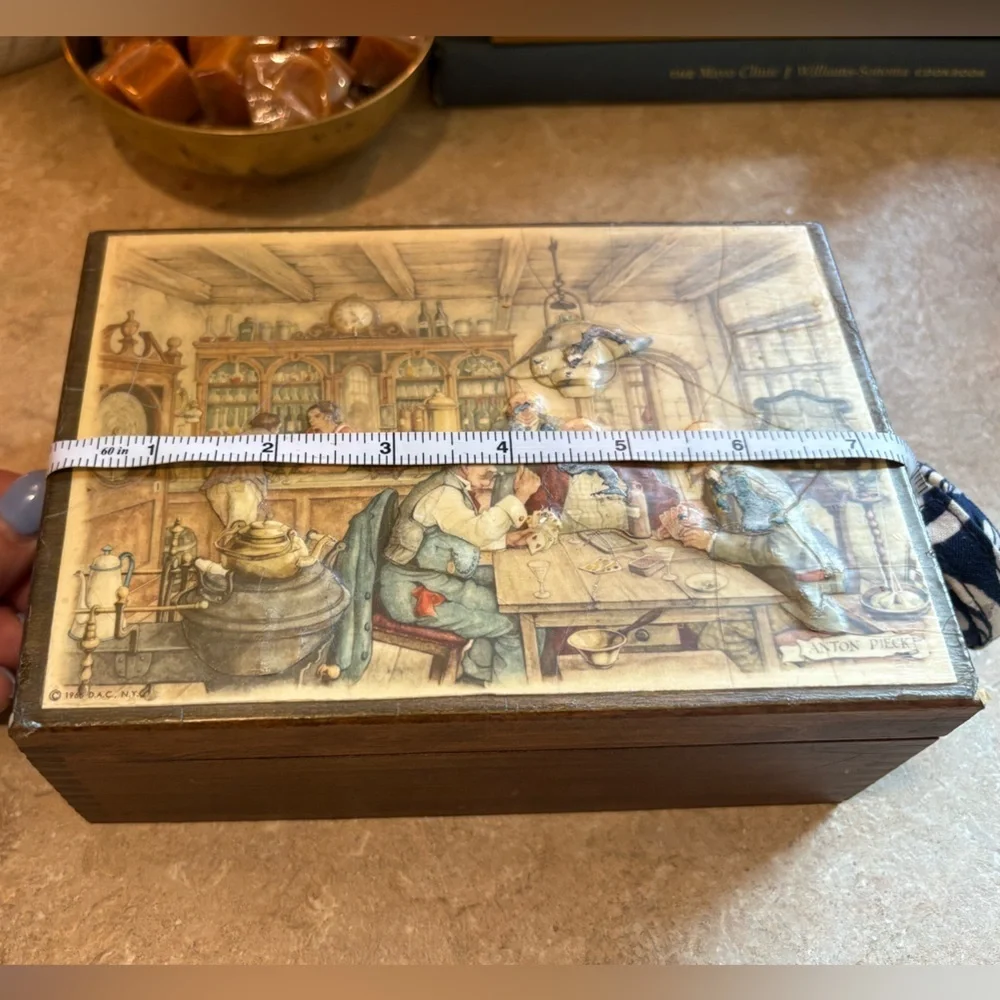 ANTON PIECK 3D Decoupage Trinket/Jewelry Box — Decorative Box Vintage